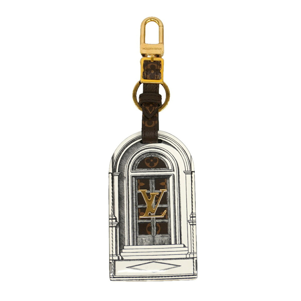 Louis Vuitton Keychain Charm Monogram Portefeuille Tag Architechra MP3204 Whi...